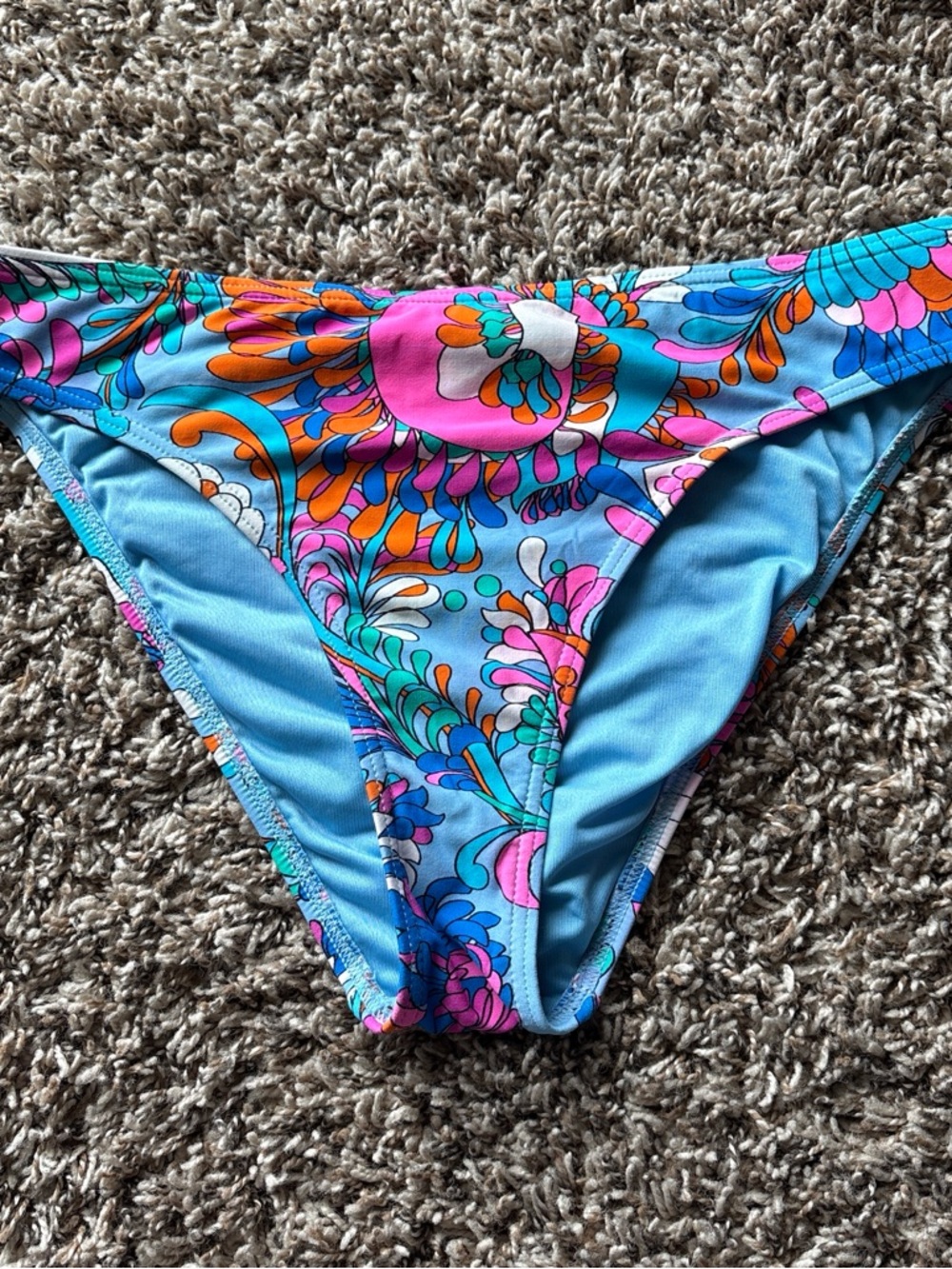 Kate Spade Colorful Floral Bikini Bottoms - Blue, Pink & Orange